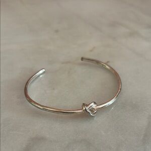 Stella and Dot Elegant Silver Knot Bangle Bracelet